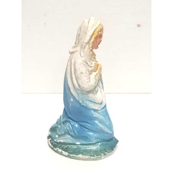 Lot of 2 Vintage Nativity Figurines 4" Scale Chalkware Mary & Wise Man MCM - Picture 14 of 16